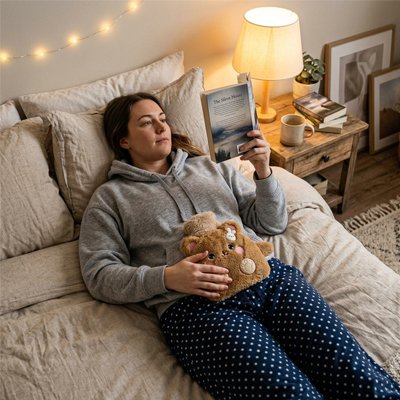 Bouillotte peluche chaleur ventre