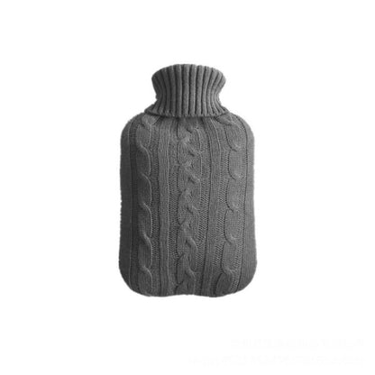 bouillotte eau chaude housse tricot grise 2L