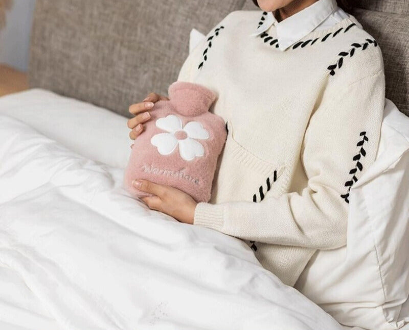 bouillotte eau chaude petit format compact rose