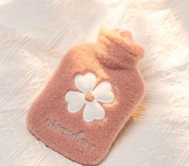 bouillotte eau chaude petit format rose