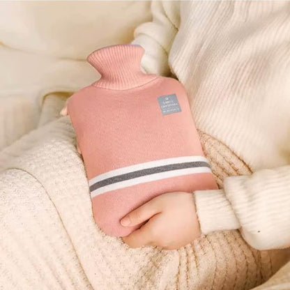 Bouillotte eau chaude​ rose textile