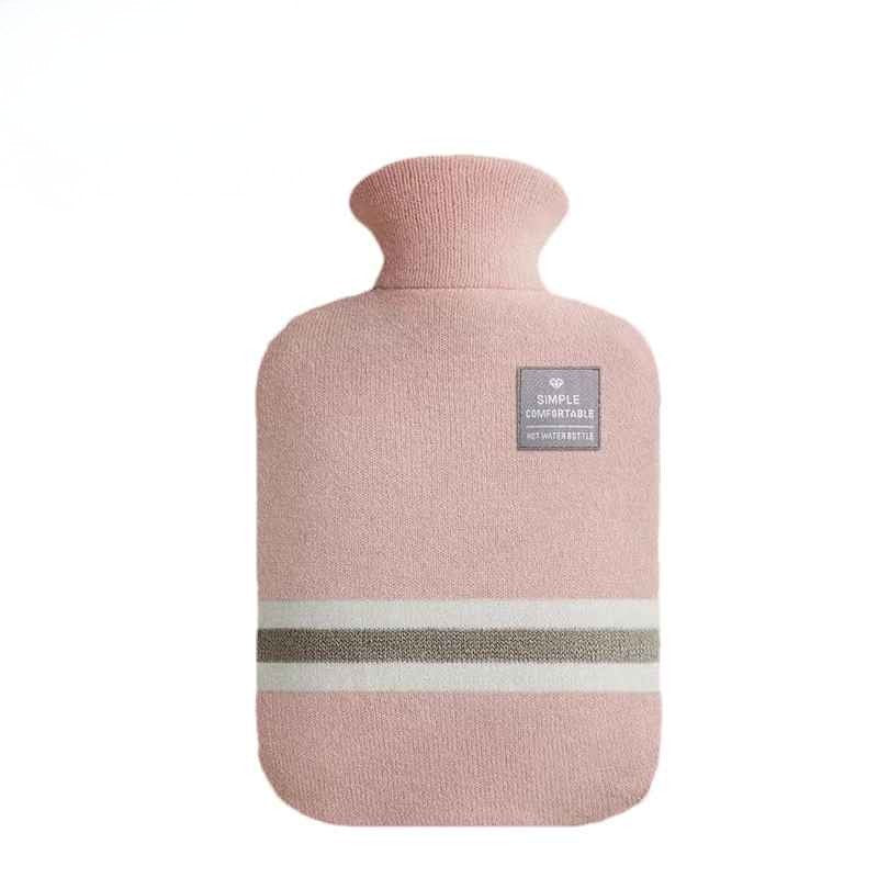 bouillotte eau chaude tissu rose