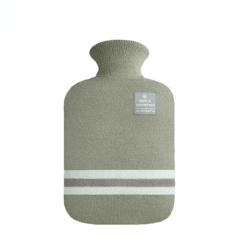 bouillotte eau chaude tissu vert