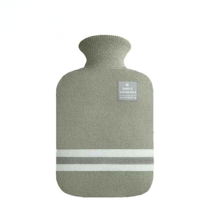 bouillotte eau chaude tissu vert