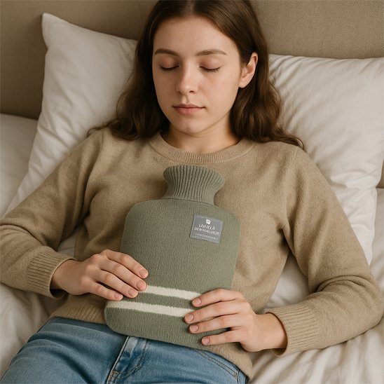 Bouillotte eau chaude​ textile vert