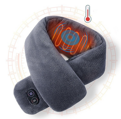 coussin chauffant cervicales masseur nuque reglable gris