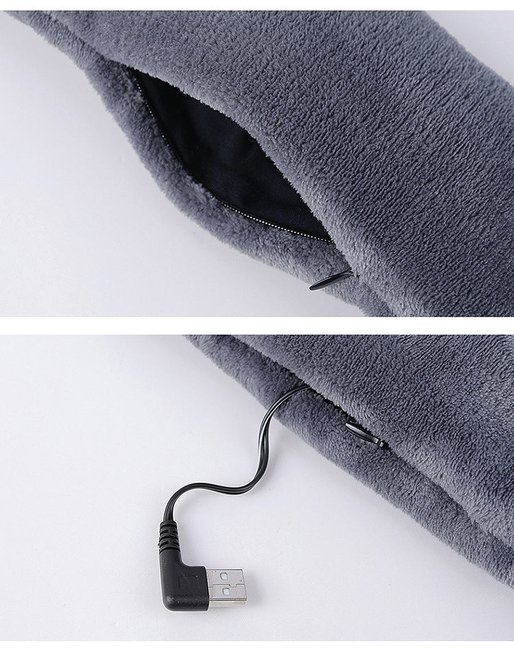 coussin chauffant cervicales usb gris