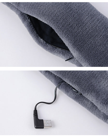 coussin chauffant cervicales usb gris