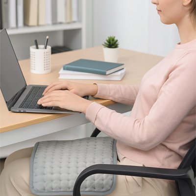 Coussin chauffant dos thermazen au bureau