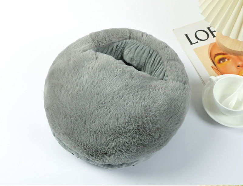 coussin chauffant pieds flanelle douce gris