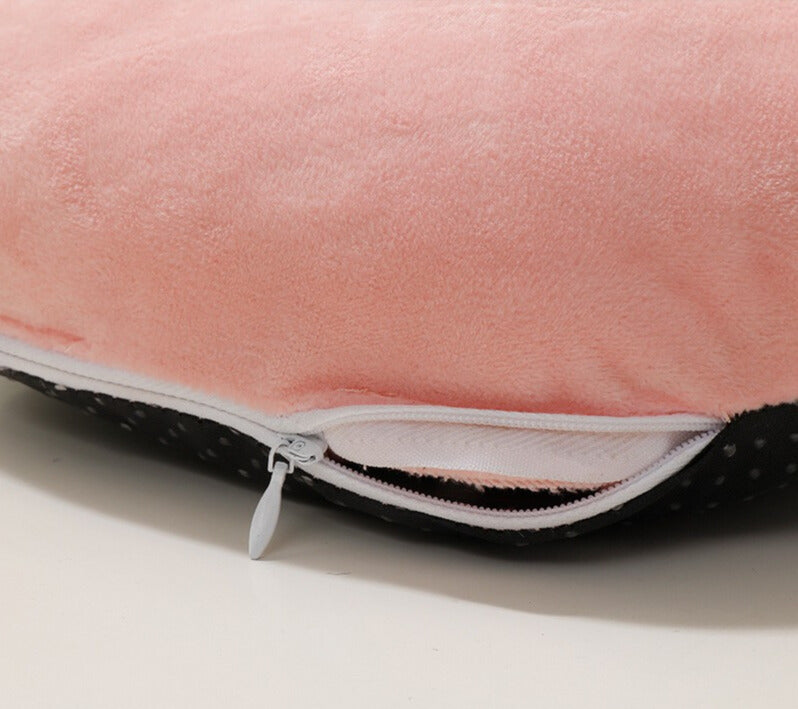 coussin chauffant pieds housse lavable rose