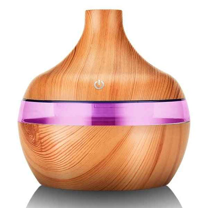 diffuseur huile essentielle bois clair lumiere led