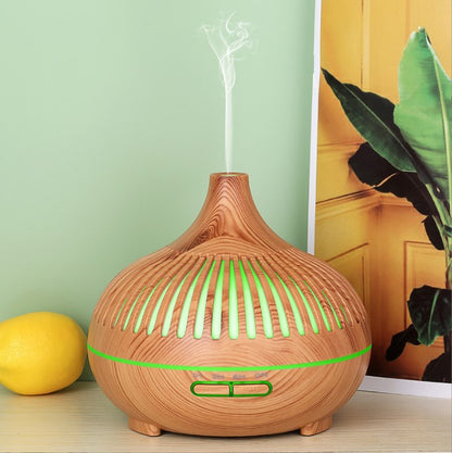 diffuseur huile essentielle couleur bois lumiere led vert