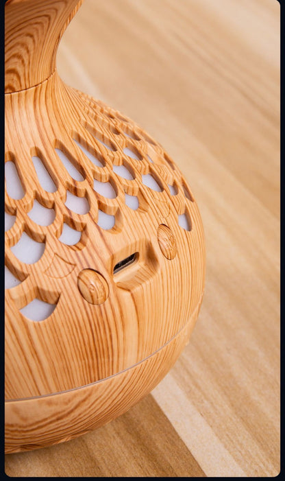 diffuseur huile essentielle design couleur grain bois