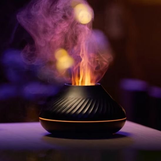 Diffuseur huile essentielle noir eclairage led