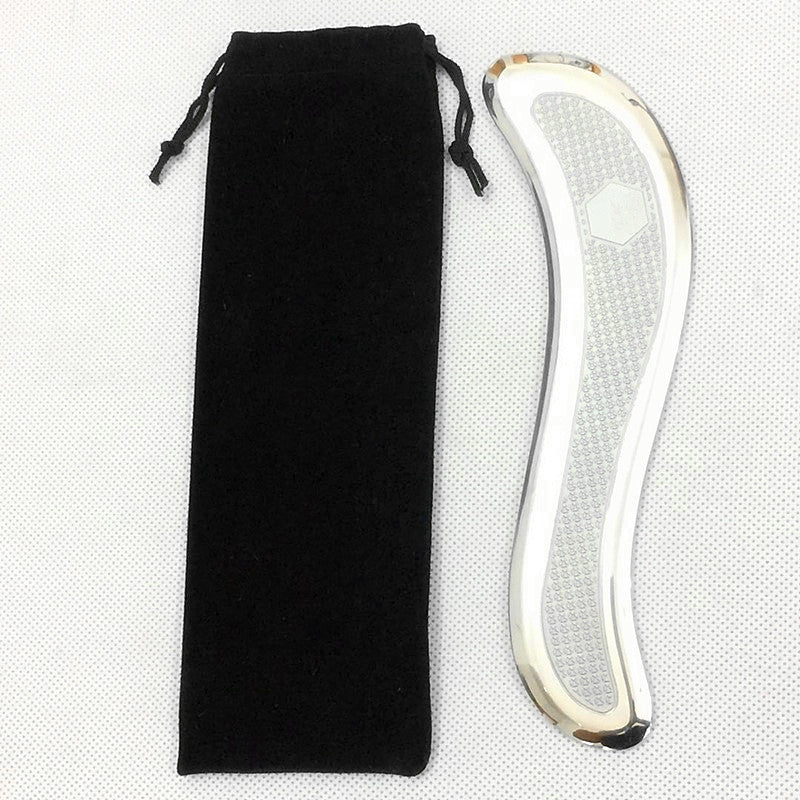 gua sha corps acier massage drainage lymphatique avec pochette
