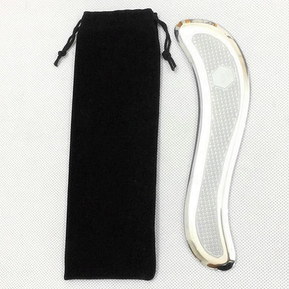 gua sha corps acier massage drainage lymphatique avec pochette