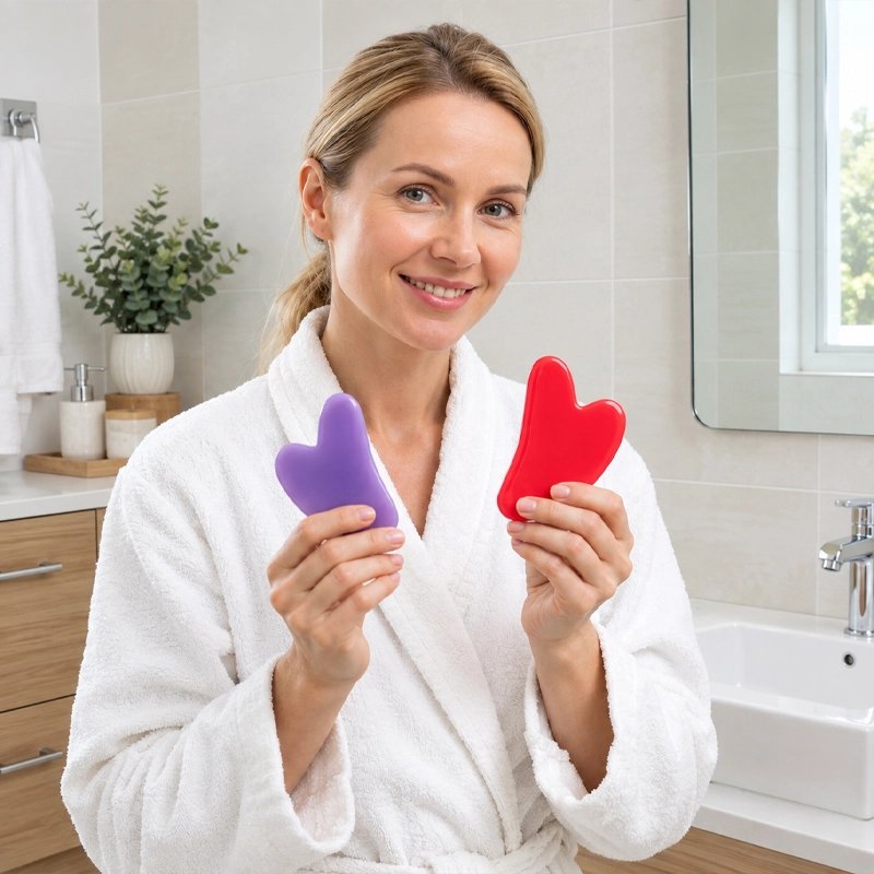 Gua sha kit massage visage rose violet