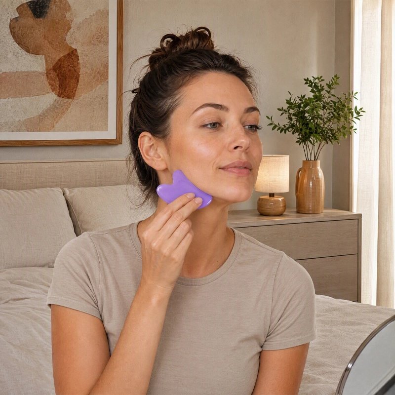Gua sha visage resine violet