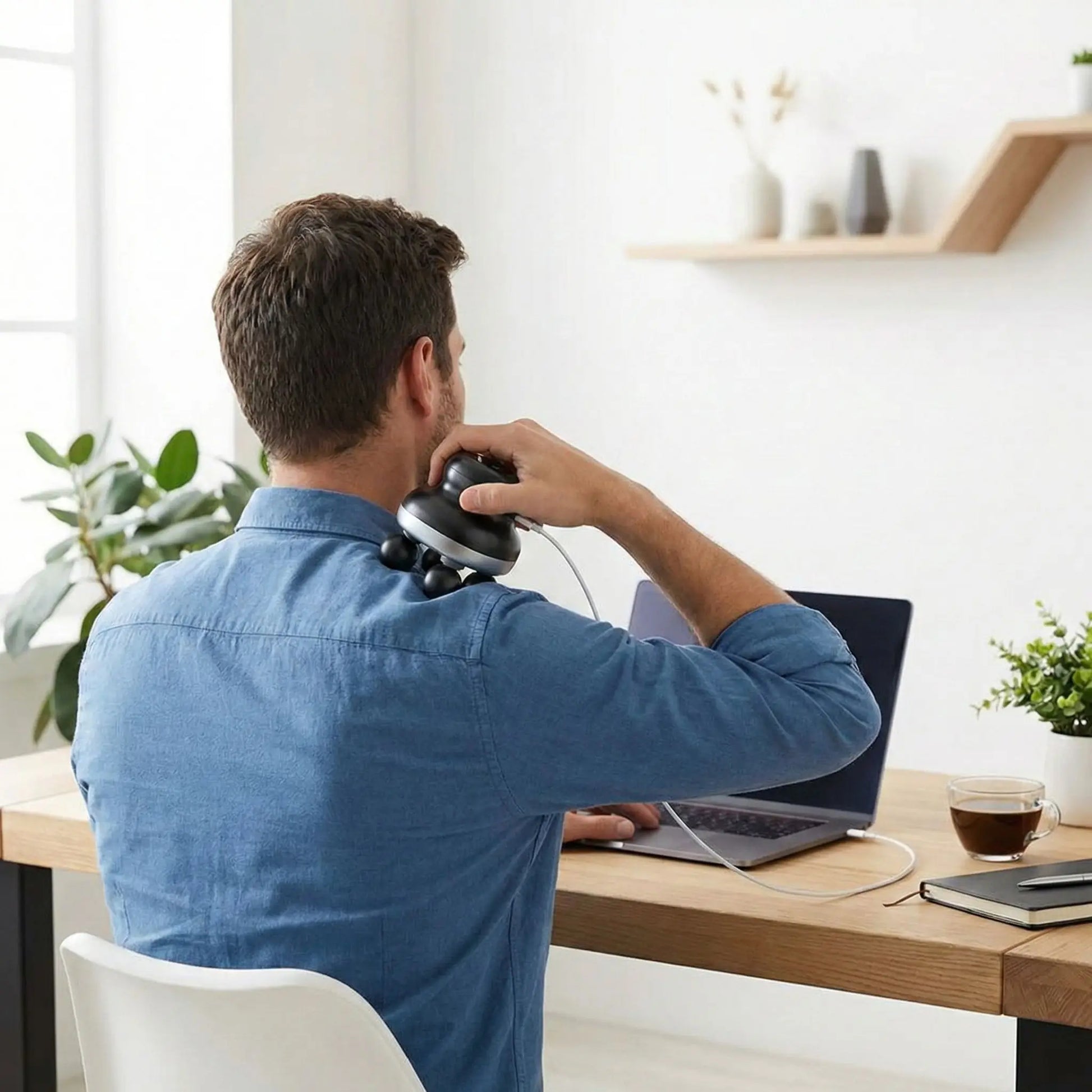 massage gun portable tension epaule au bureau