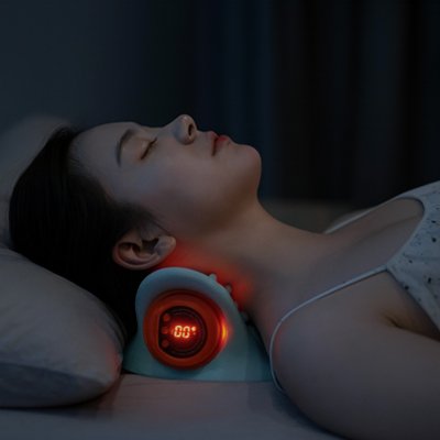 Masseur cervical chauffant au lit