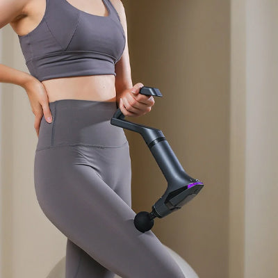 pistolet massage ergonomique jambe