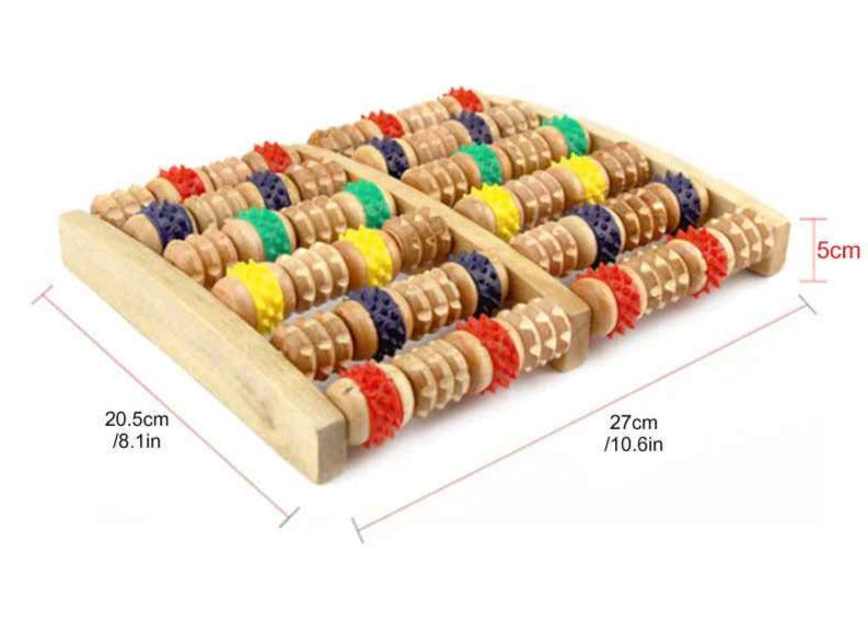 rouleaux de massage en bois pieds dimensions