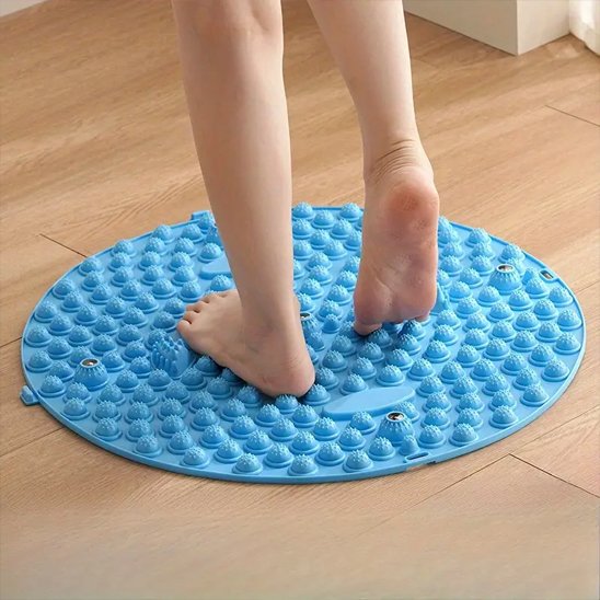 Tapis d'acupression circulaire bleu massage pieds