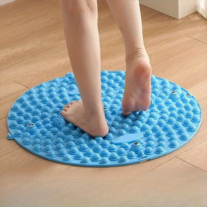 Tapis d'acupression circulaire bleu massage pieds