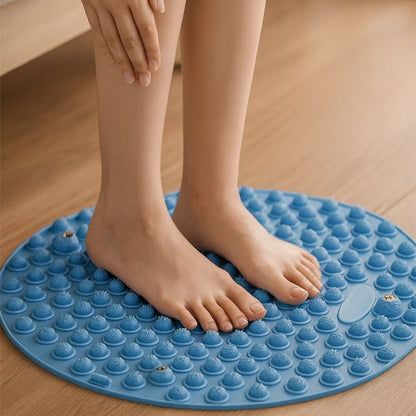 Tapis d'acupression circulaire bleu pour massage pieds