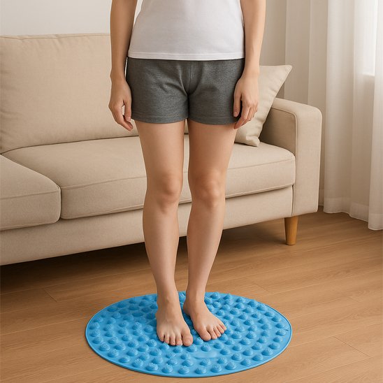 Tapis d'acupression circulaire pied debout